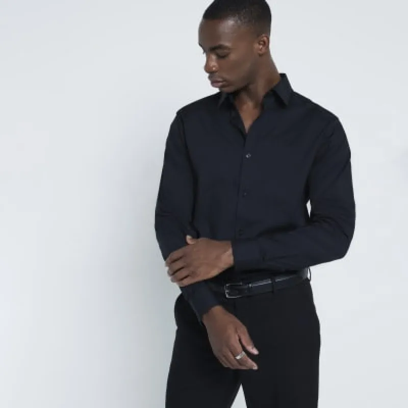 Black slim fit shirt sold by River Island