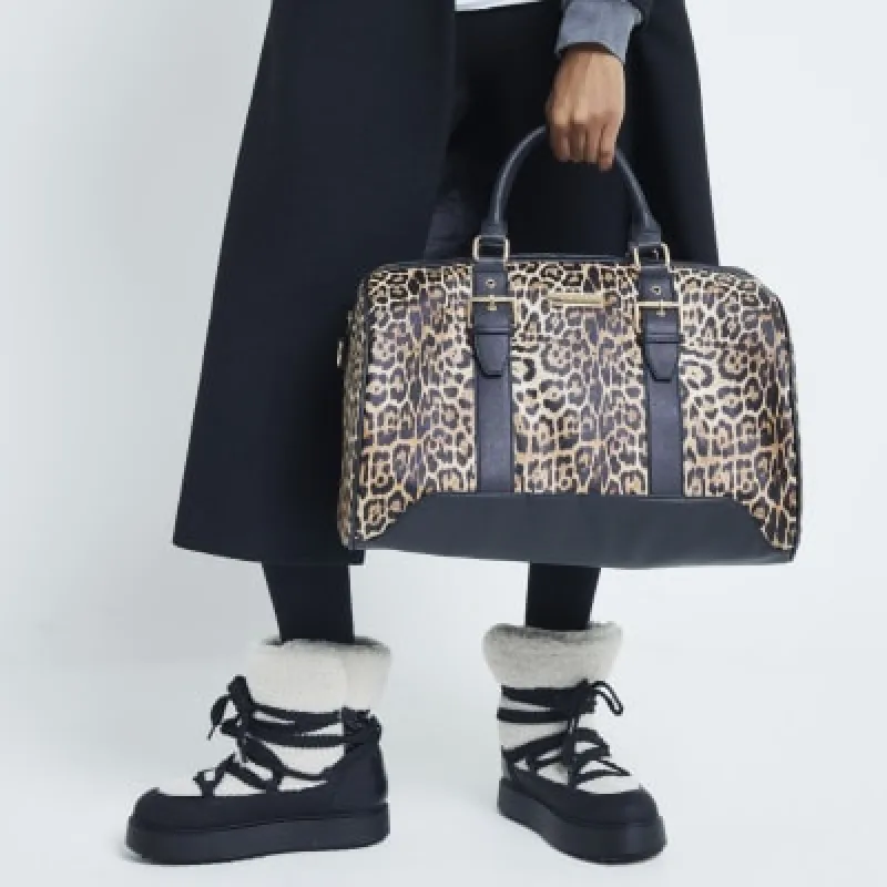 Brown Leopard Barrel Bag Bundle sold by River Island