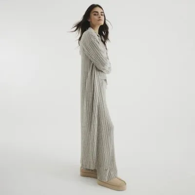 Brown Marl Ribbed Loungewear Maxi Cardigan sold by River Island