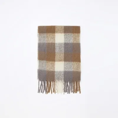 Beige check oversized scarf sold by River Island