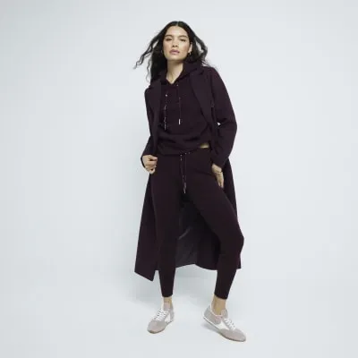 Red Knitted Sequin Joggers sold by River Island