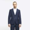 Mens River Island Navy Skinny Fit Twill Suit Jacket sold by River Island