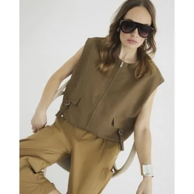 Beige Bubble Hem Gilet sold by River Island