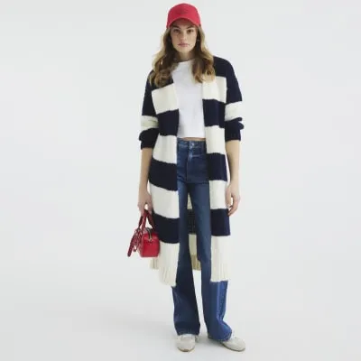 Navy Stripe Maxi Cardigan sold by River Island