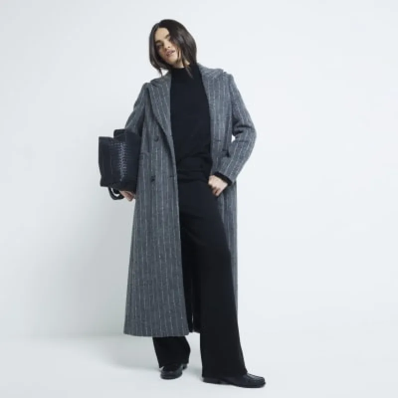 Black Knit Wide Leg Trousers sold by River Island