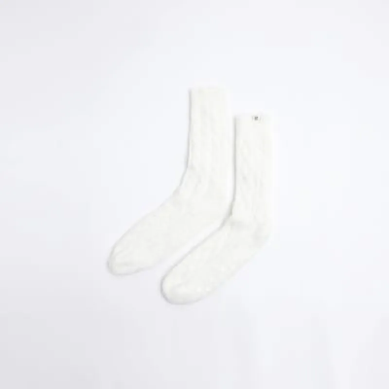 Cream Chenille Slipper Socks sold by River Island