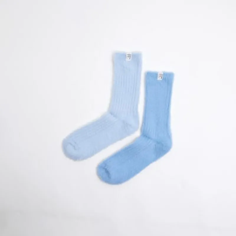 Blue 2 pack Fluffy Ribbed Socks Set sold by River Island