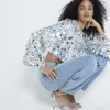 Silver Long Sleeve Sequin Crop Top sold by River Island