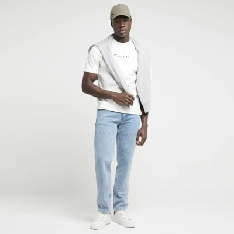 White regular fit graphic print t-shirt sold by River Island