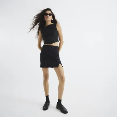 Black Stripe Mini Skirt sold by River Island