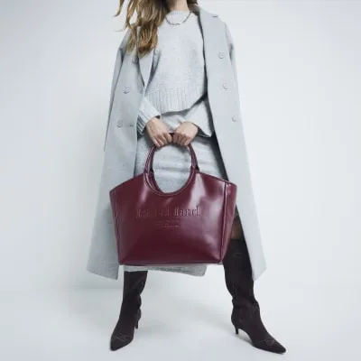 Red Rounded Handle Shopper Bag sold by River Island