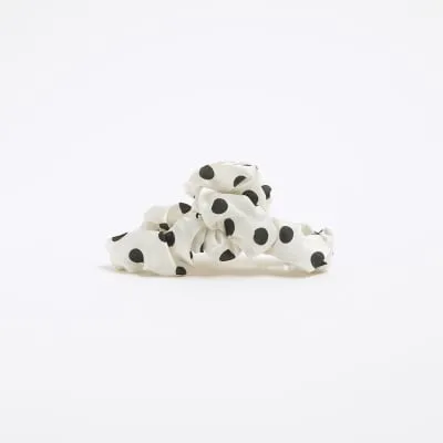 White Pokka Dot Claw Clip sold by River Island