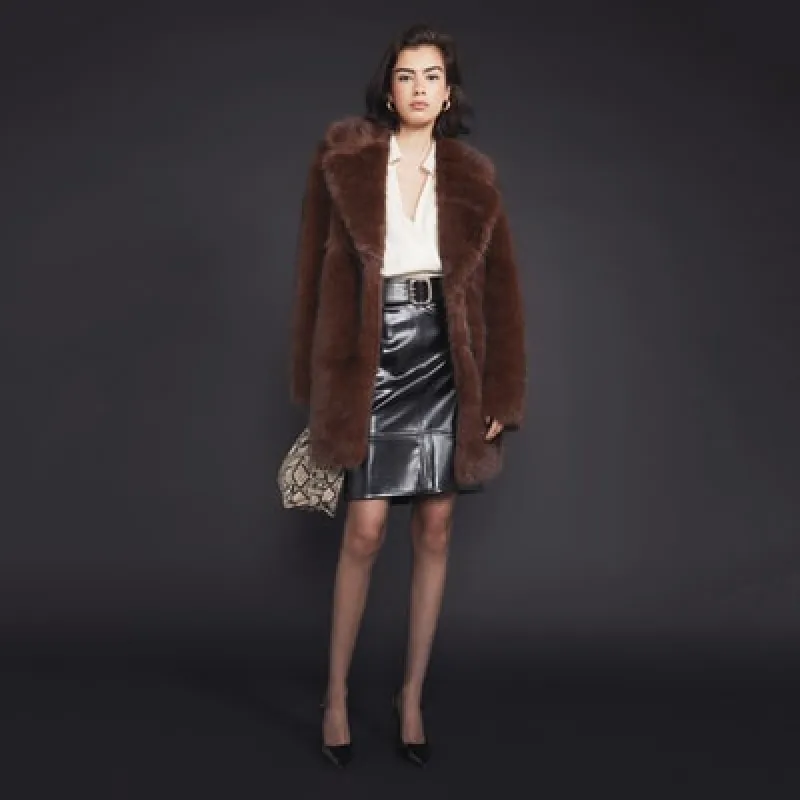 Brown faux fur coat sold by River Island