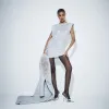 White Sequin Shoulder Pad Mini Bodycon Dress sold by River Island