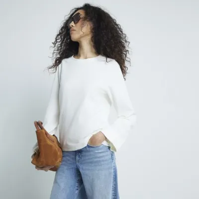 Cream Long Sleeve T-Shirt sold by River Island