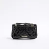 Black Quilted Rope Pull Pouch sold by River Island