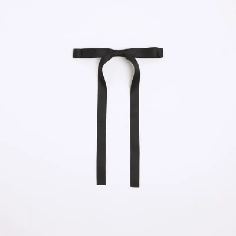 Black Satin Skinny Hair Bow sold by River Island