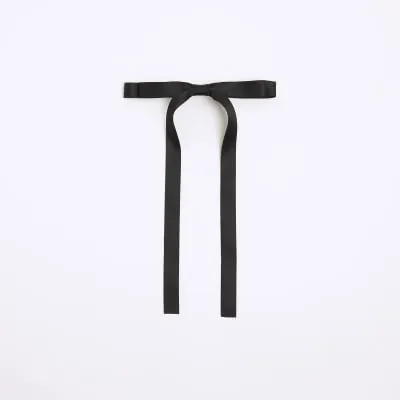 Black Satin Skinny Hair Bow sold by River Island