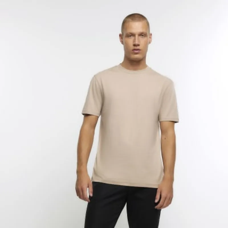 5 Pack beige slim fit t-shirts sold by River Island