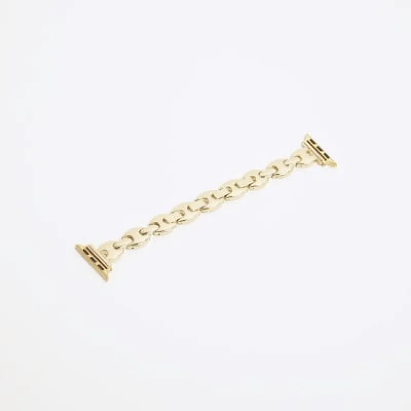 Gold Digital Metal Chain Watch Strap sold by River Island
