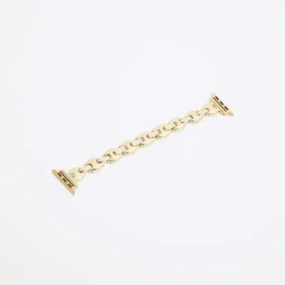 Gold Digital Metal Chain Watch Strap sold by River Island