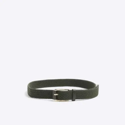 Khaki elasticated webbing belt sold by River Island