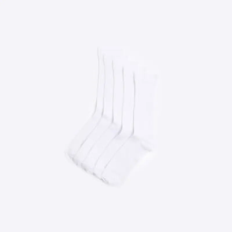 10 Pack white ribbed socks sold by River Island