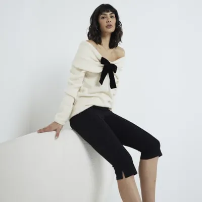 Black Cropped Capri Trousers sold by River Island