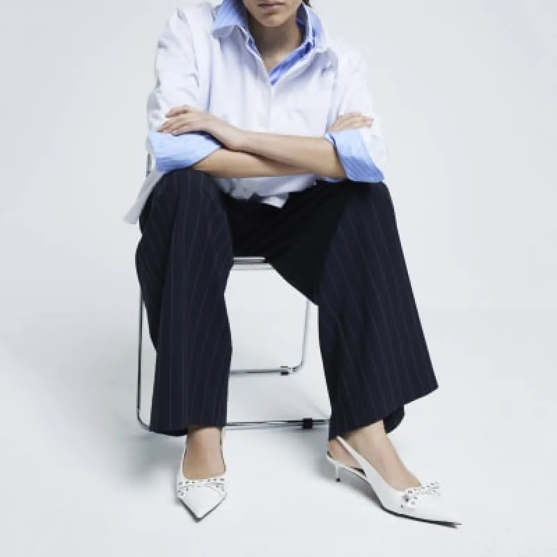 White Bow Sling Back Court Shoes sold by River Island