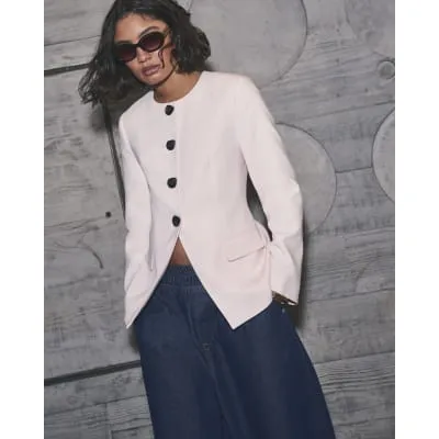 Pink Button Front Blazer sold by River Island