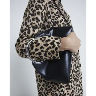 Black Ring Handle Clutch Bag sold by River Island