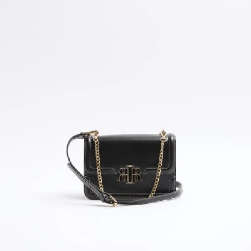 Black Faux Leather Cross Body Bag sold by River Island
