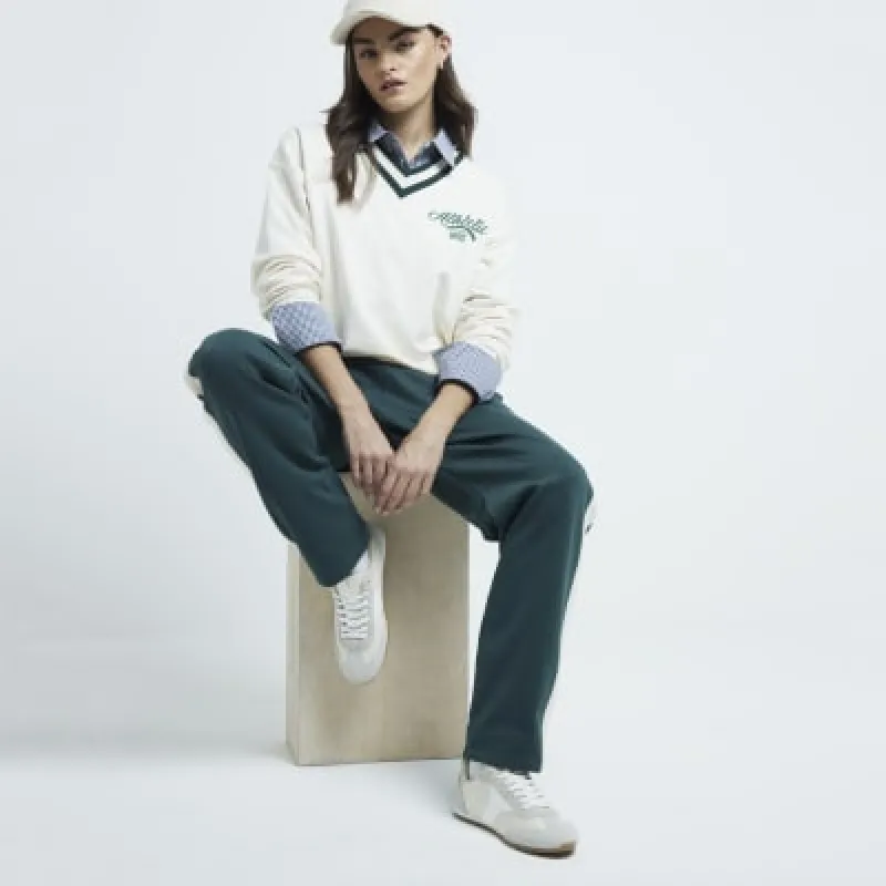 Cream Suedette Lace Up Gum Sole Trainers sold by River Island