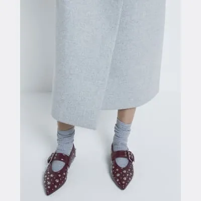 Red Stud Mary Jane Shoes sold by River Island