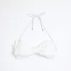 White Bow Bandeau Bikini Top sold by River Island