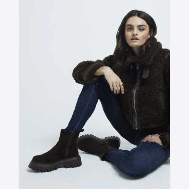 Brown Suede Chelsea Boots sold by River Island