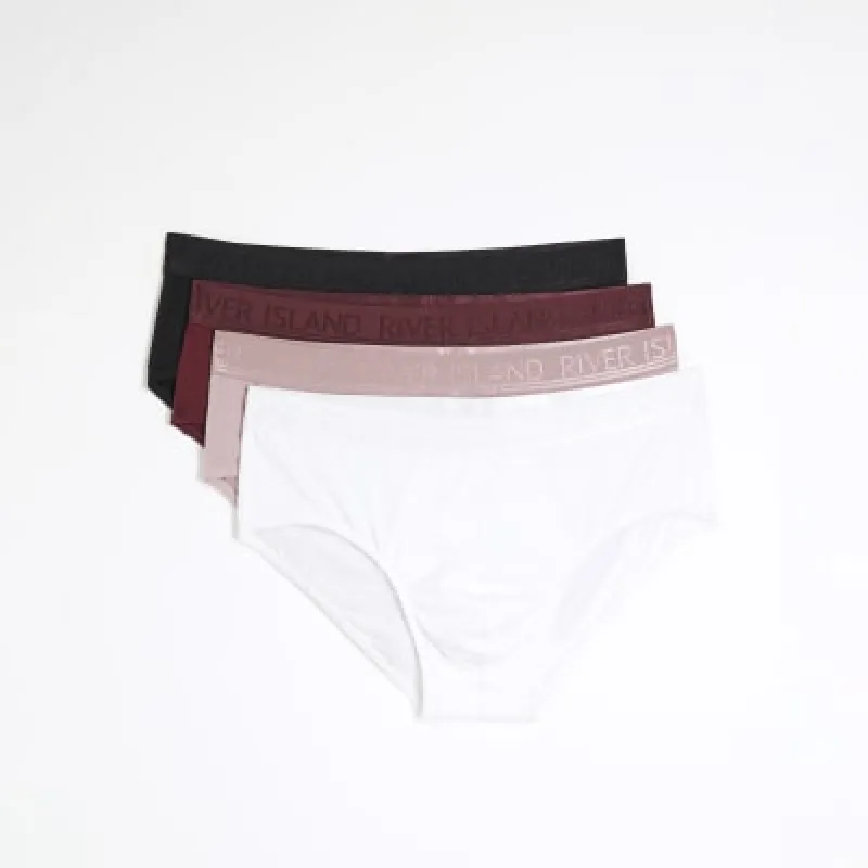 Pink Double Tipped RI Waistband Briefs sold by River Island