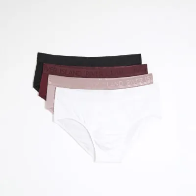 Pink Double Tipped RI Waistband Briefs sold by River Island