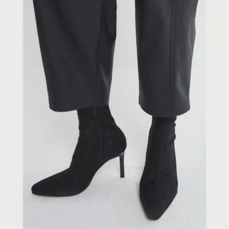 Black Lace Heeled Ankle Boots sold by River Island