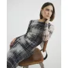 Beige Check Mesh Ruched Midi Dress sold by River Island