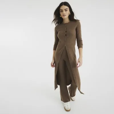 Brown Cosy Longline Cardigan sold by River Island