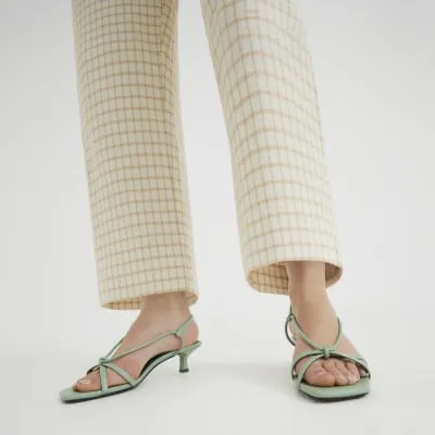 Green Kitten Heeled Strappy Sandals sold by River Island