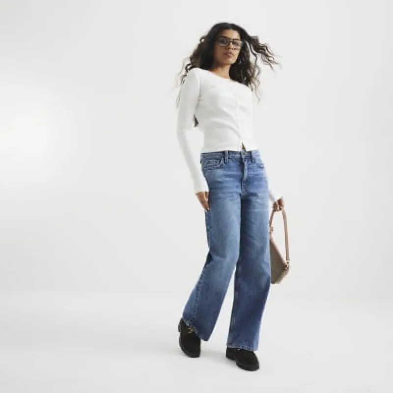 Petite Relaxed Straight Jeans sold by River Island