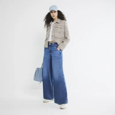Blue Denim Palazzo Wide Leg Jeans sold by River Island