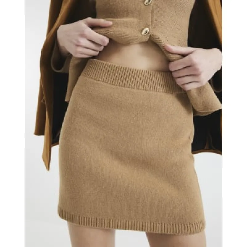 Brown Knitted Mini Skirt sold by River Island