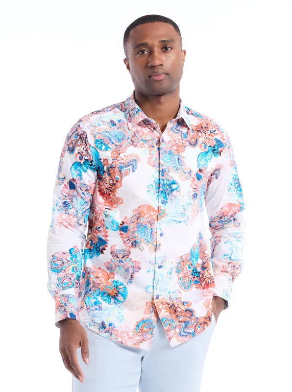 MATERA LONG SLEEVE BUTTON DOWN SHIRT made by Robert Graham