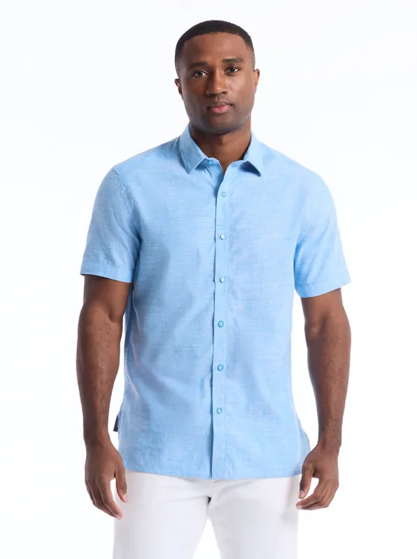 SUTTON SHORT SLEEVE BUTTON DOWN SHIRT made by Robert Graham