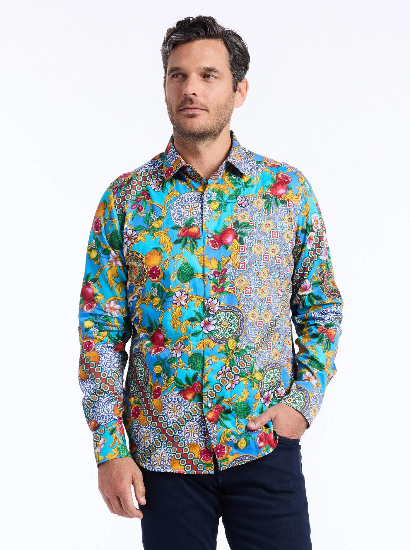 NORTHUMBRIA LONG SLEEVE BUTTON DOWN SHIRT sold by Robert Graham product image thumbnail 2