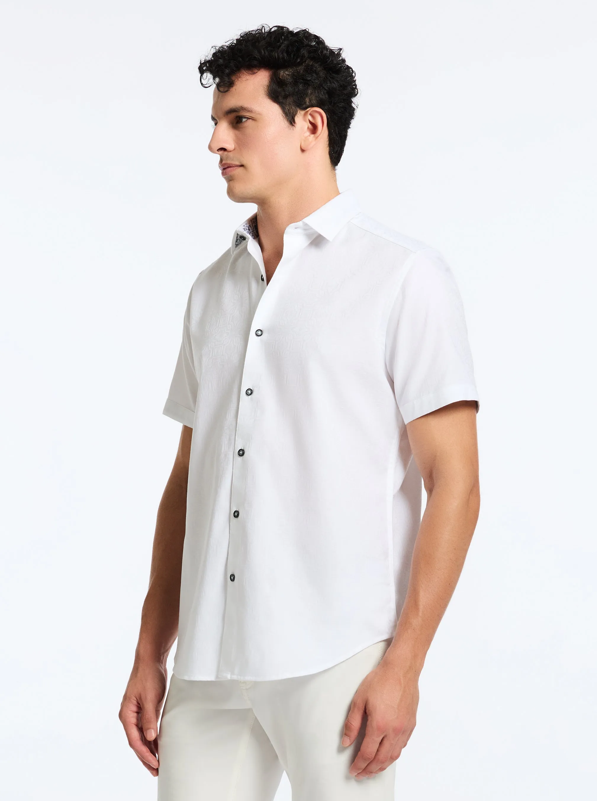 ODYSSEY SHORT SLEEVE BUTTON DOWN SHIRT sold by Robert Graham product image thumbnail 4