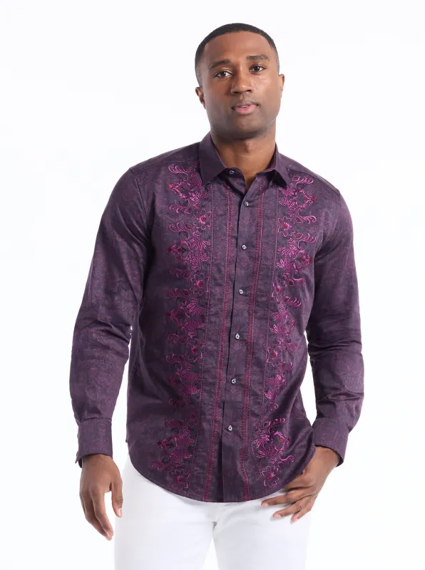 ROYAL MIDNIGHT LONG SLEEVE BUTTON DOWN SHIRT made by Robert Graham